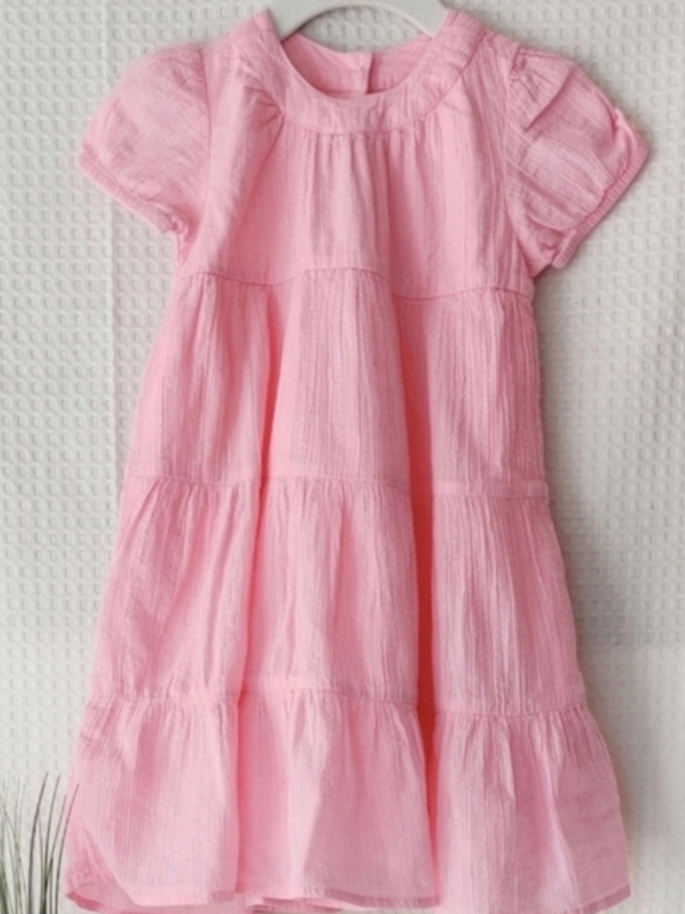 Old Navy Toddler Girls Pink Cotton Dress w/ Metallic Threads Size 2T